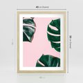 Plakat w ramie 40x50 - Siła Natury - liście, monstera - rama drewno