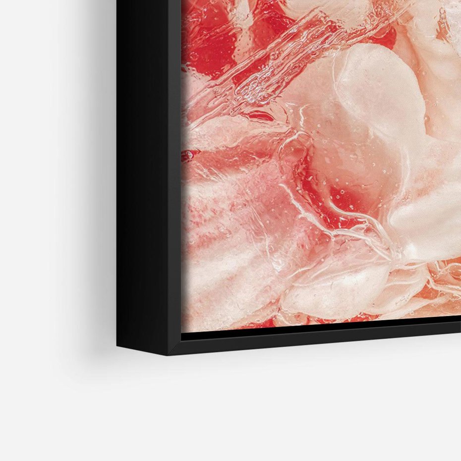 Obraz w ramie 70x50 - Kwiatowe hafty marzeń - abstrakcja przypominająca kwiaty, róże - rama czarna