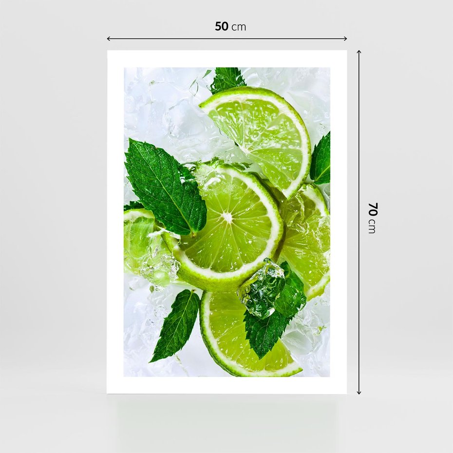 Plakat bez ramy 50x70 - Ożywczy duet limonek i cytryn - limonki, cytryny