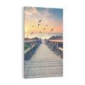 Obraz na płótnie 80x120 - Sielanka nad brzegiem - plaża, pomost