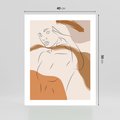Plakat bez ramy 40x50 - Sztuka Piękna w Beżach i Brązach - szkic jedną linią, naga kobieta