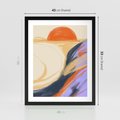 Plakat w ramie 40x50 - Pomarańczowy Horyzont - pastelowy krajobraz, nowoczesny plakat - rama czarna