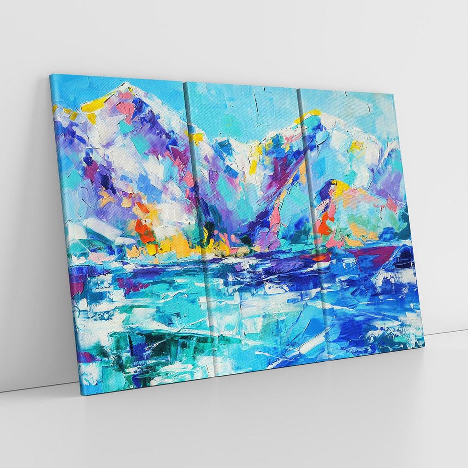 Obraz na płótnie 120x80 - Mistyka Górskich Marzeń - abstrakcja, pejzaż gór