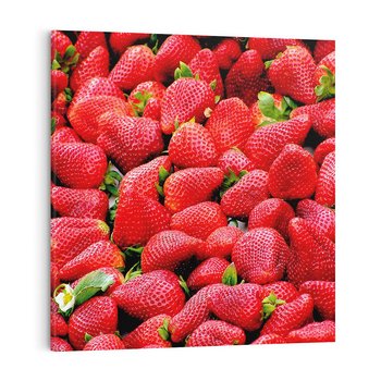 Obraz na płótnie 80x80 - Truskawki Czerwone Kropki Uczuć - truskawki, owoce