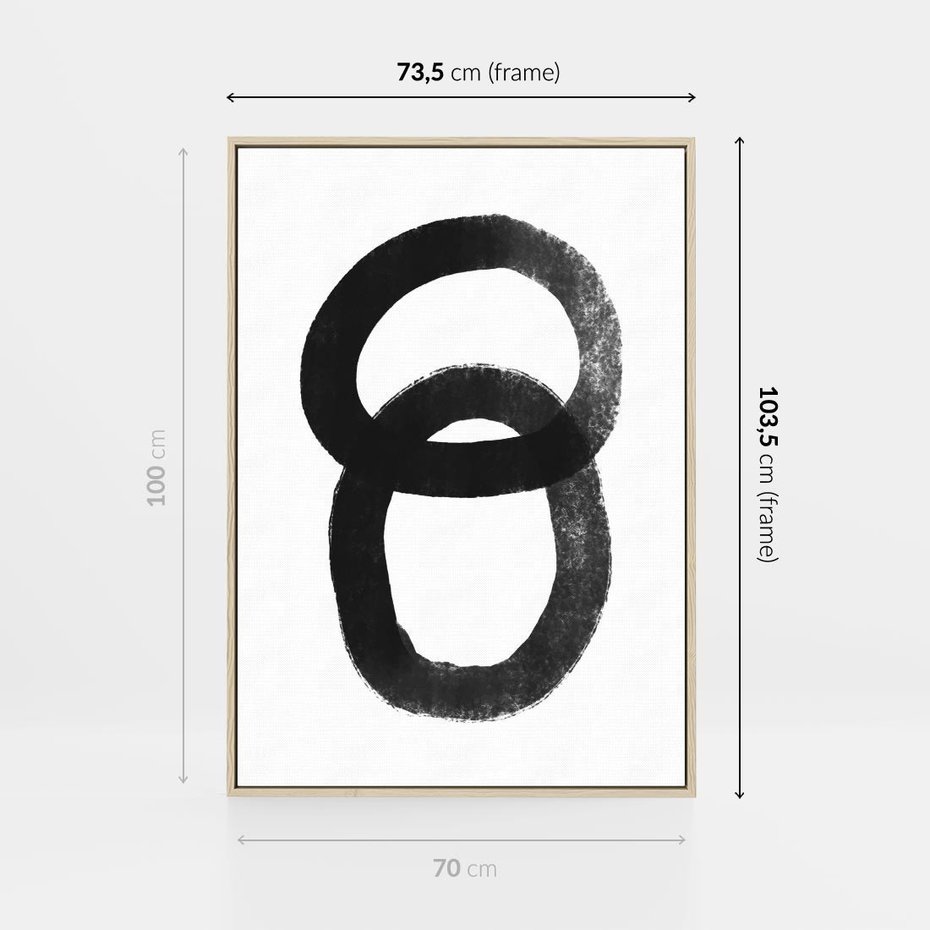 Obraz w ramie 70x100 - Kształtując Granice - abstrakcja, minimalizm - rama drewno