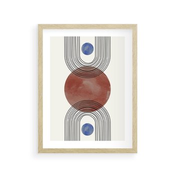 Plakat w ramie 30x40 - Księga Impulsów - nowoczesny plakat, styl midcentury - rama drewno