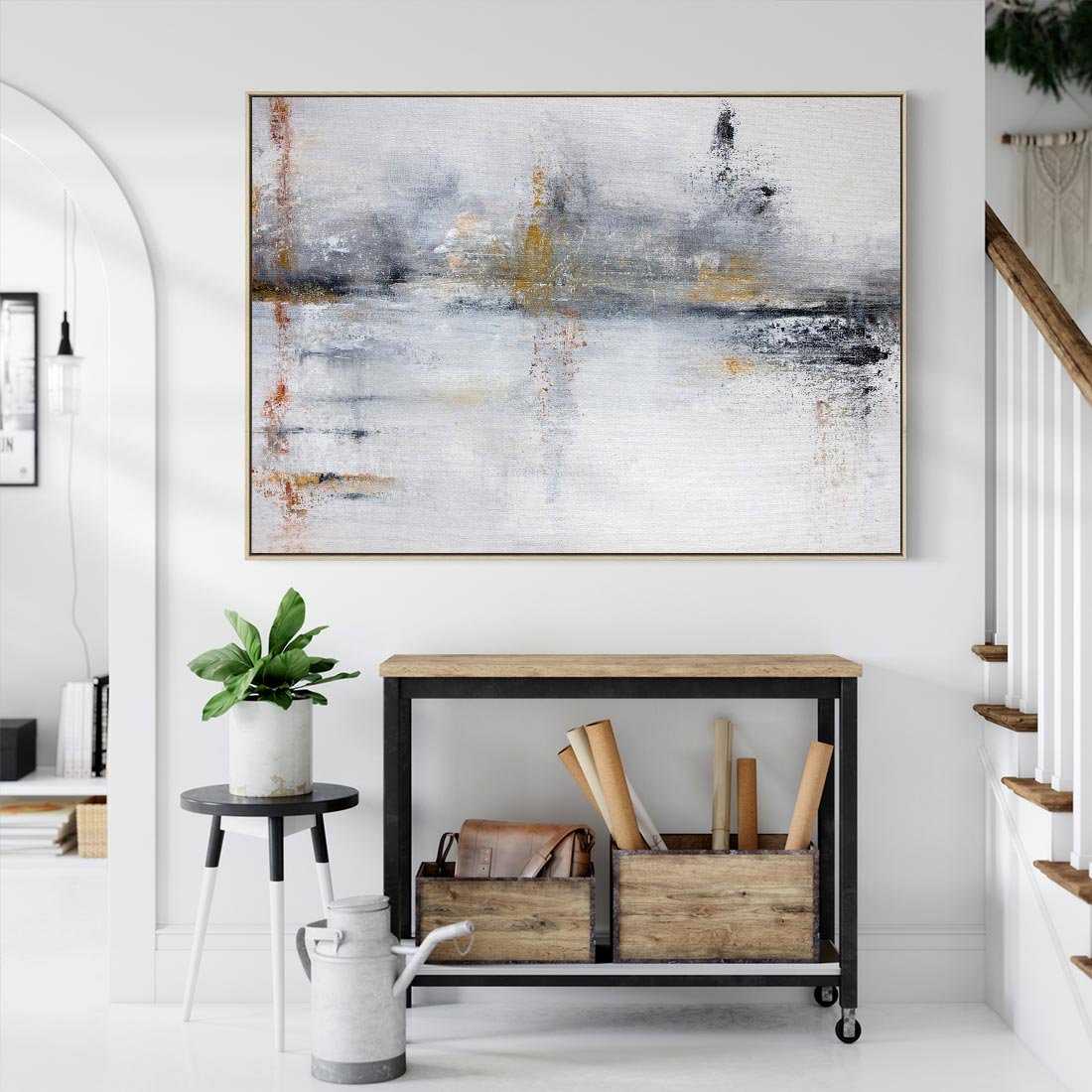 Obraz w ramie 120x80 - Kontrastujące Chaosy - abstrakcja, kontrast - rama drewno