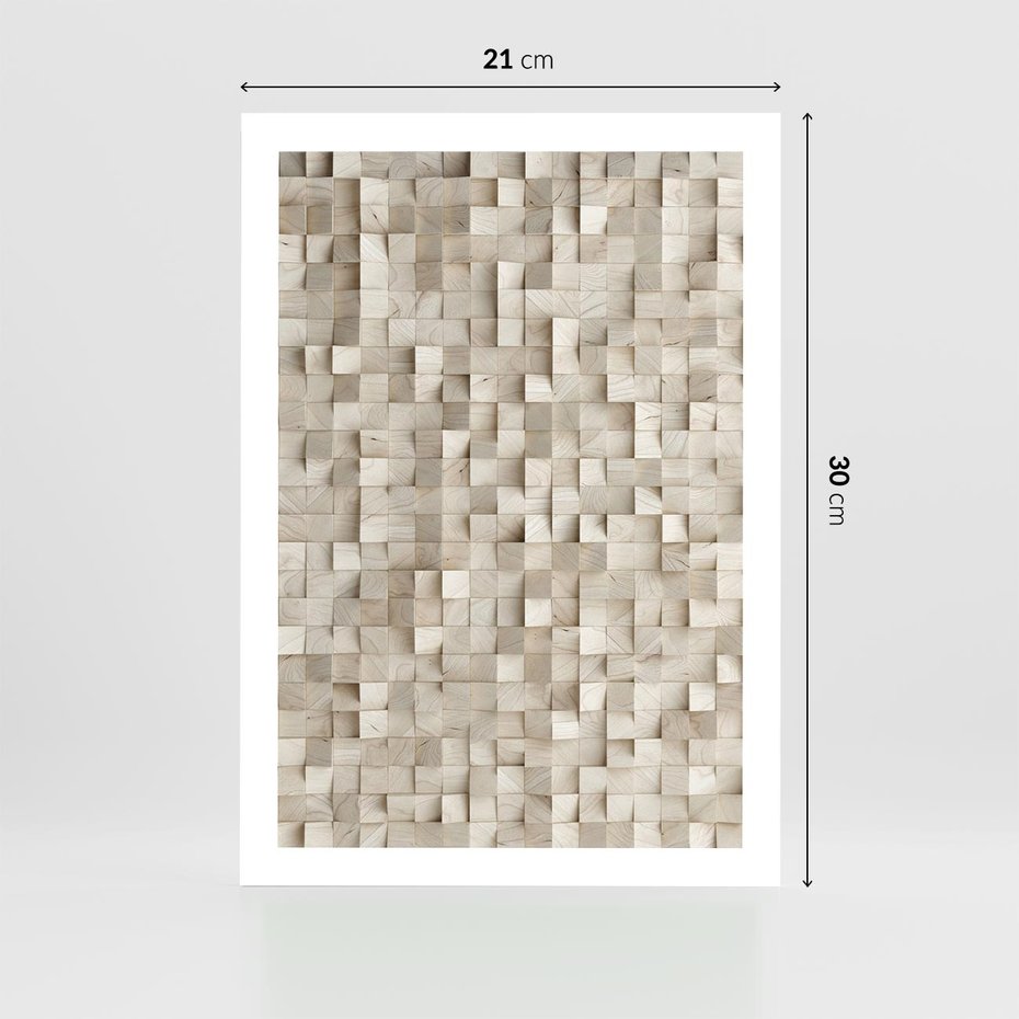 Plakat bez ramy 21x30 - Geometryczne 3D: Abstrakcyjna Harmonia - geometryczne, 3D