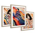 Zestaw obrazy w ramie 40x50 galeria - kobieta, boho, obraz, olejny, akwarela - rama drewno