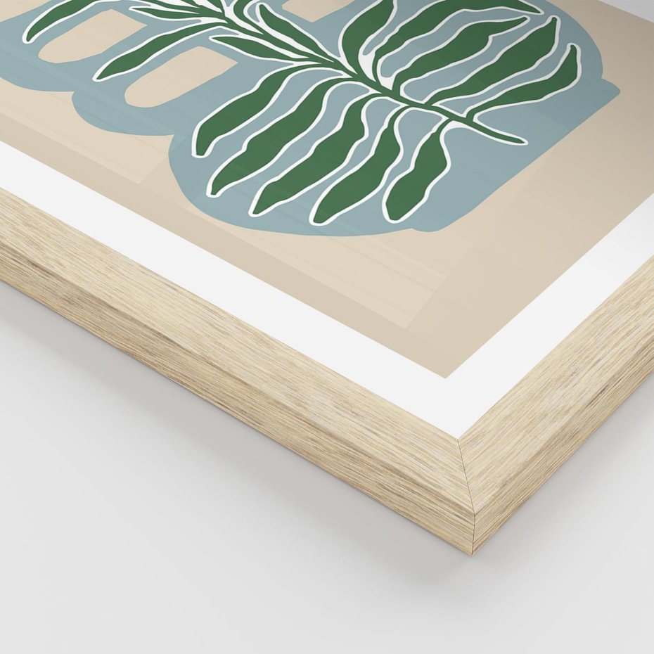 Plakat w ramie 40x50 - Wewnętrzne Spektrum - boho styl, wazon - rama drewno