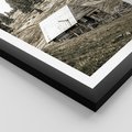 Plakat w ramie 30x40 - Ustronne Chatki w Górach - rustykalne domki w górach, sepia - rama czarna
