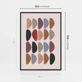 Obraz w ramie 50x70 - Granice Boho - abstrakcyjny obraz, geometryczna kompozycja - rama czarna