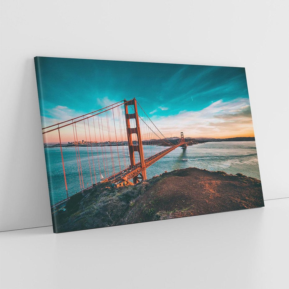 Obraz na płótnie 120x80 - Złoty Gate: majestatyczny most Ameryki - Golden Gate, most