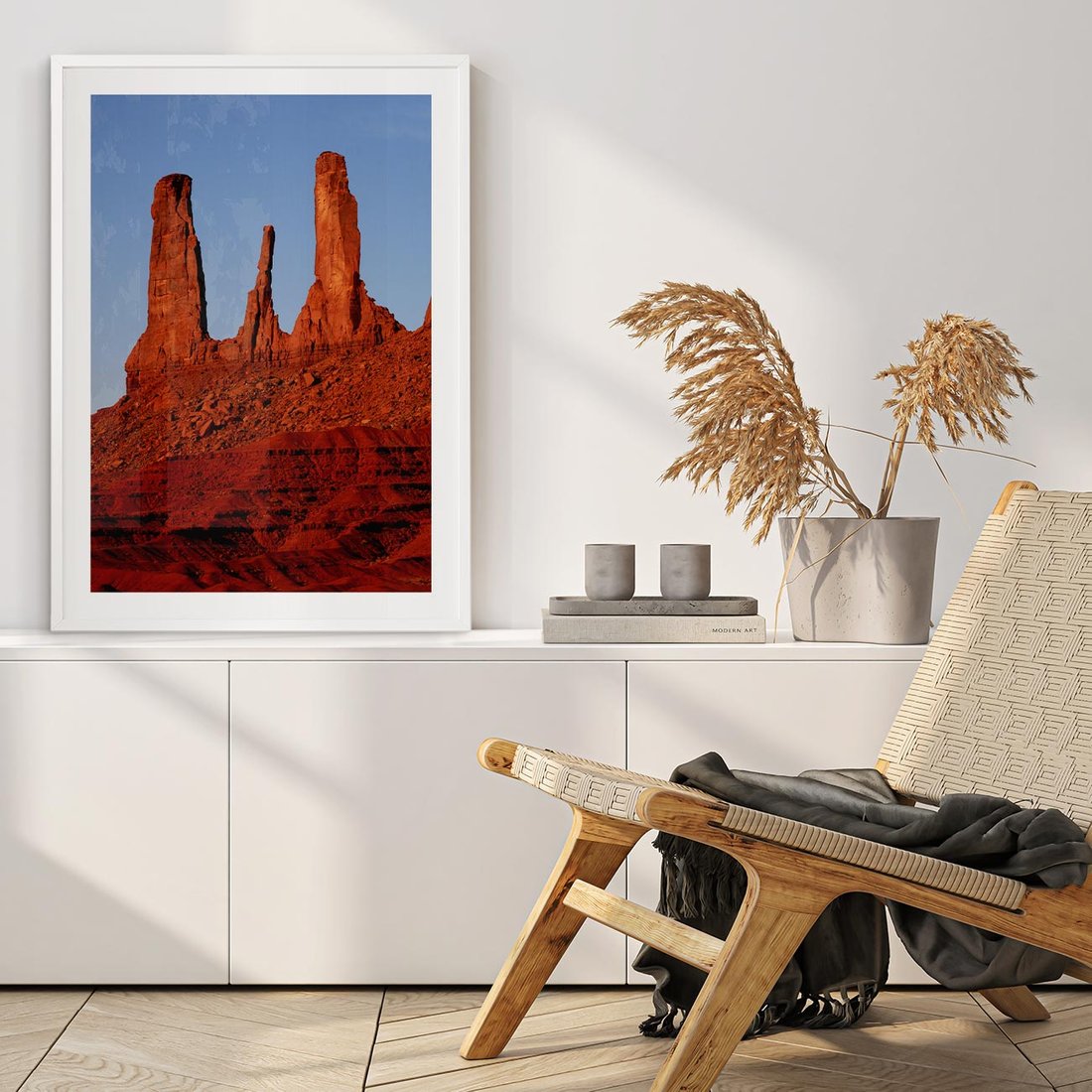 Plakat w ramie 50x70 - Wielki Kanion - majestat pustyni - Wielki Kanion, pustynia - rama biała