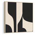 Obraz w ramie 80x80 - Abstrakcyjne Linie - boho plakat, rycina - rama drewno