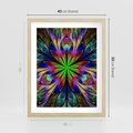 Plakat w ramie 40x50 - Witrażowa magia na płótnie - witraż, sztuka - rama drewno