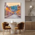 Obraz w ramie 80x80 - W stronę marzycielskich horyzontów - włoska uliczka, wieczór - rama drewno