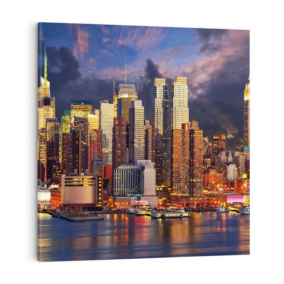 Obraz na płótnie 70x70 - Miasto Nocy - Nowy Jork, miasto