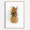 Obraz w ramie 80x120 - Ekskluzywny Akcent - złoty, ananas - rama drewno