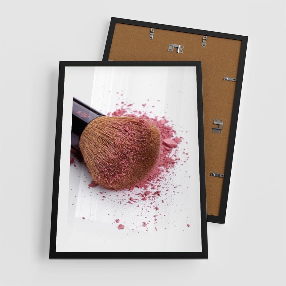 Plakat w ramie 50x70 - Makijaż w kolorze pędzla - makijaż, pędzel - rama czarna