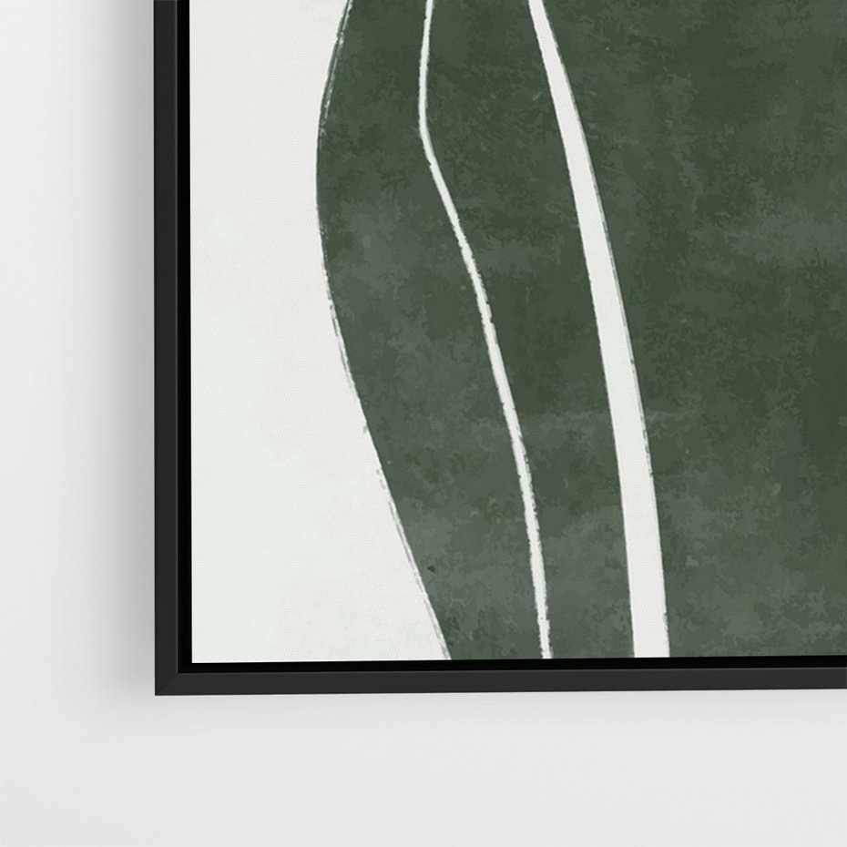 Obraz w ramie 70x100 - Zieleń Inspirującego Życia - zielony plakat, minimalizm - rama czarna