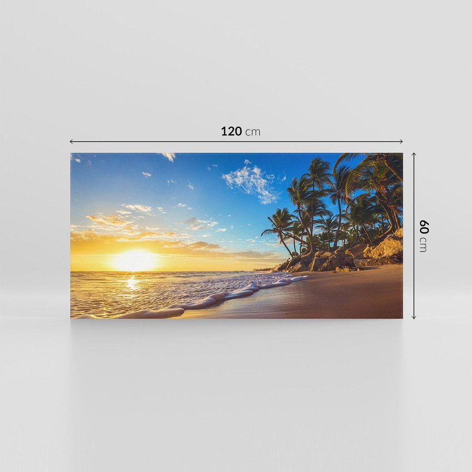 Obraz na płótnie 120x60 - Magia Tropików - zachód słońca,