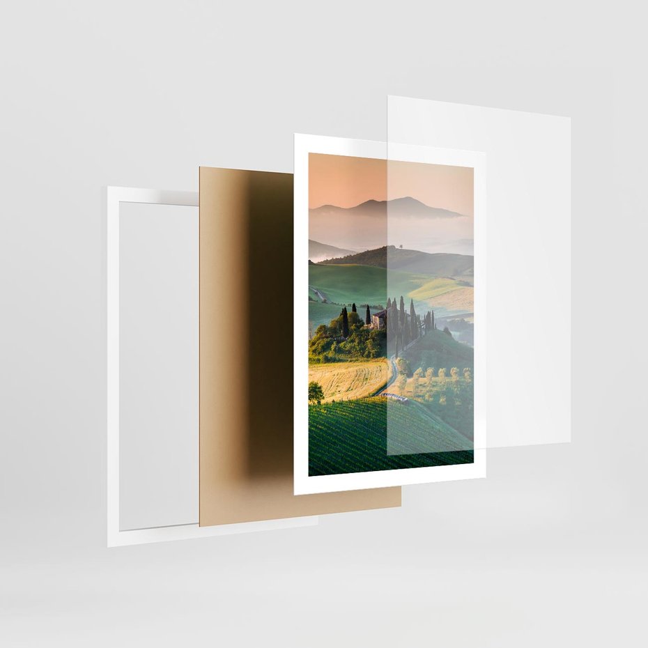 Plakat w ramie 50x70 - Perspektywa malowniczego widoku - widok, perspektywa - rama biała