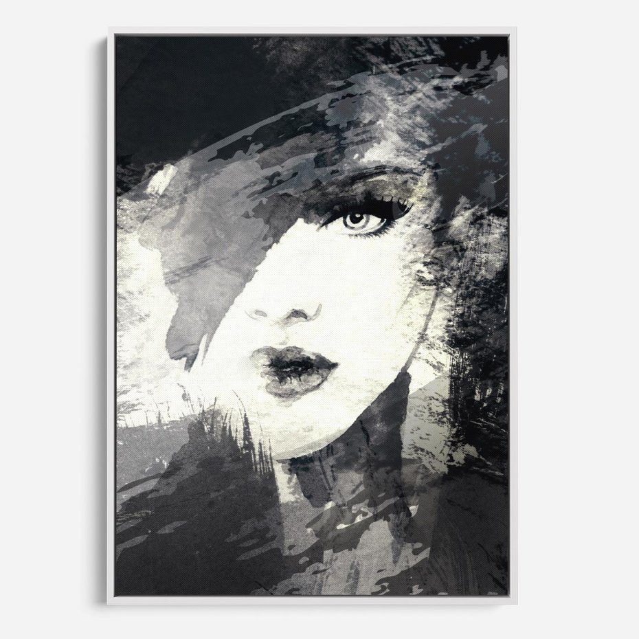 Obraz w ramie 80x120 - Abstrakcyjna wizja kobiety - abstrakcja, kobieta - rama biała