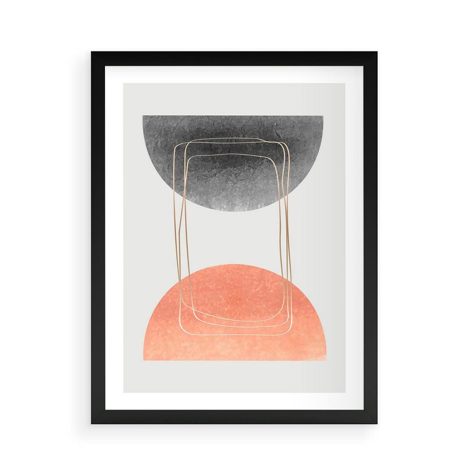 Plakat w ramie 50x70 - Sztuka Abstrakcji - minimalistyczny boho obraz, abstrakcyjny - rama czarna