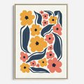 Obraz w ramie 50x70 - Pastelowe Impresje - pastelowe kwiaty, abstrakcyjna kompozycja - rama drewno