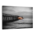 Obraz na płótnie 120x80 - Molo i wrak statku na plaży - molo, wrak