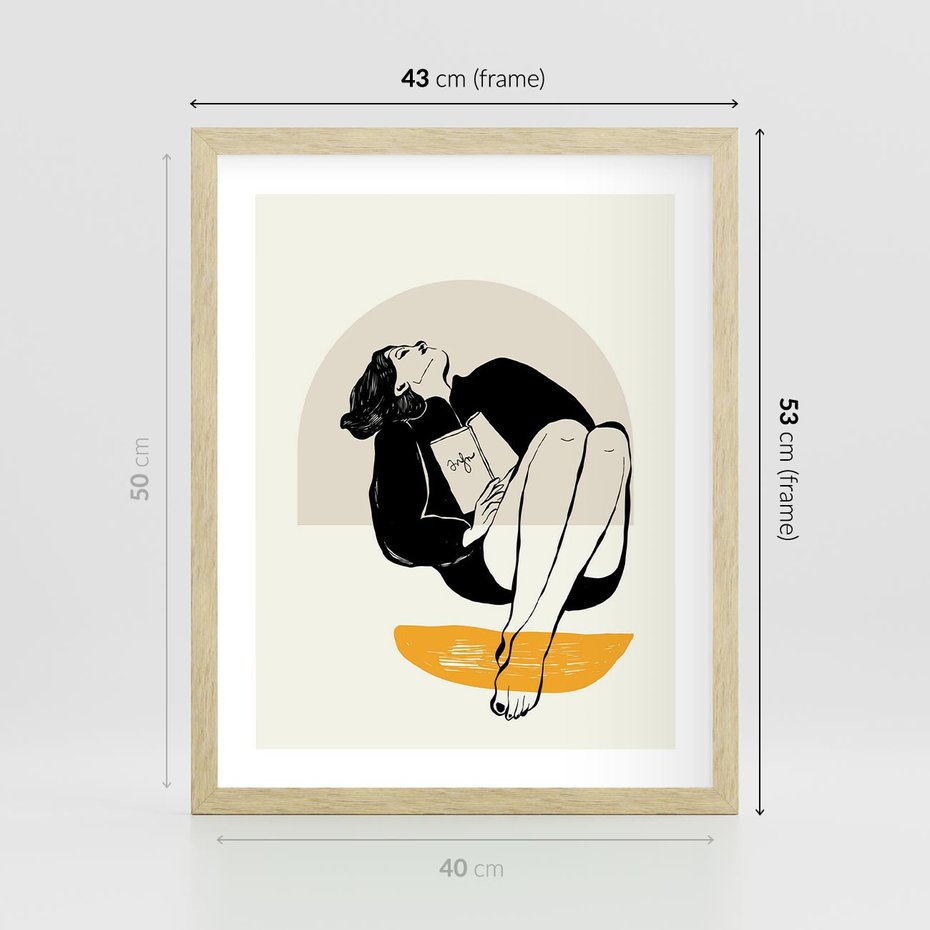 Plakat w ramie 40x50 - Kształt Kobiecego Portretu - grafika, kobieta - rama drewno