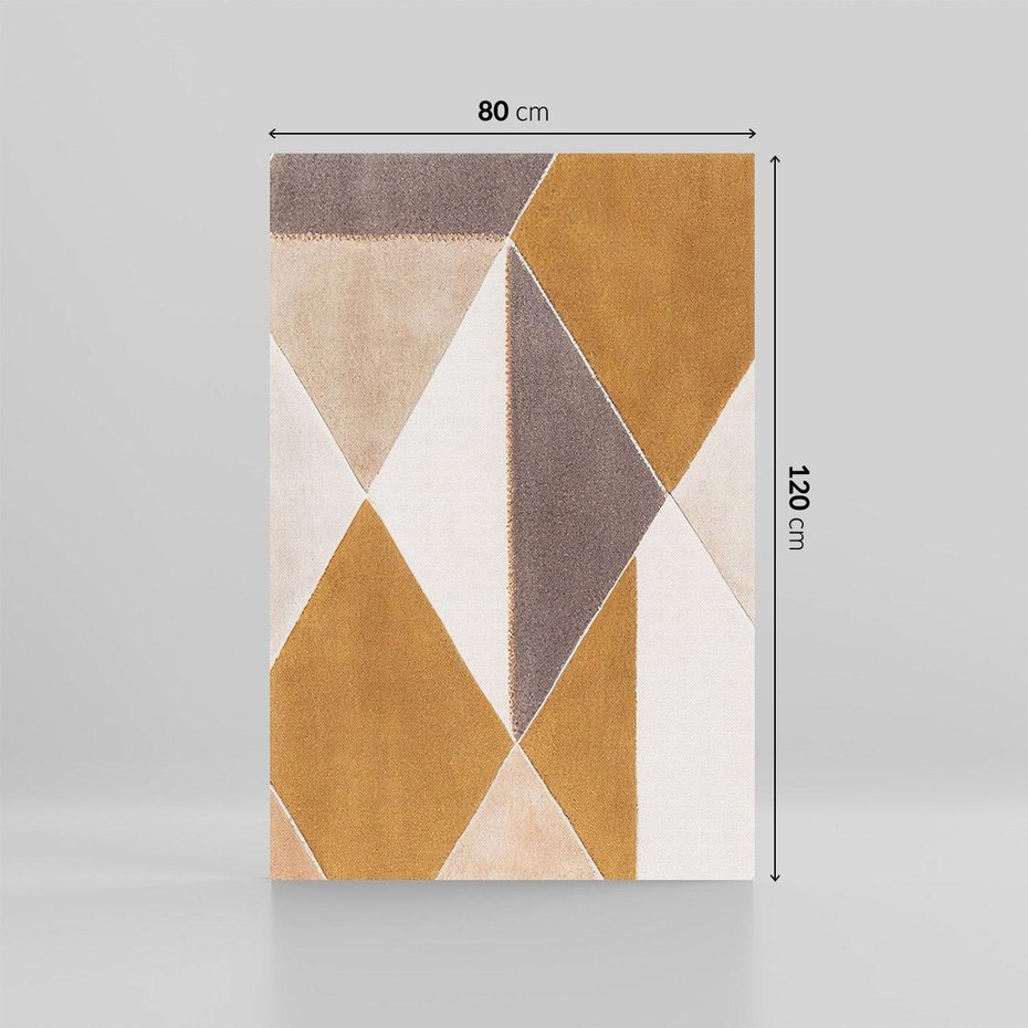 Obraz na płótnie 80x120 - Odblaski niespełnionych marzeń - kompozycja z trójkątów, mix kolorów ziemi