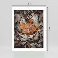 Plakat bez ramy 40x50 - Jesienne Czarowanie - suchy liść, żółty