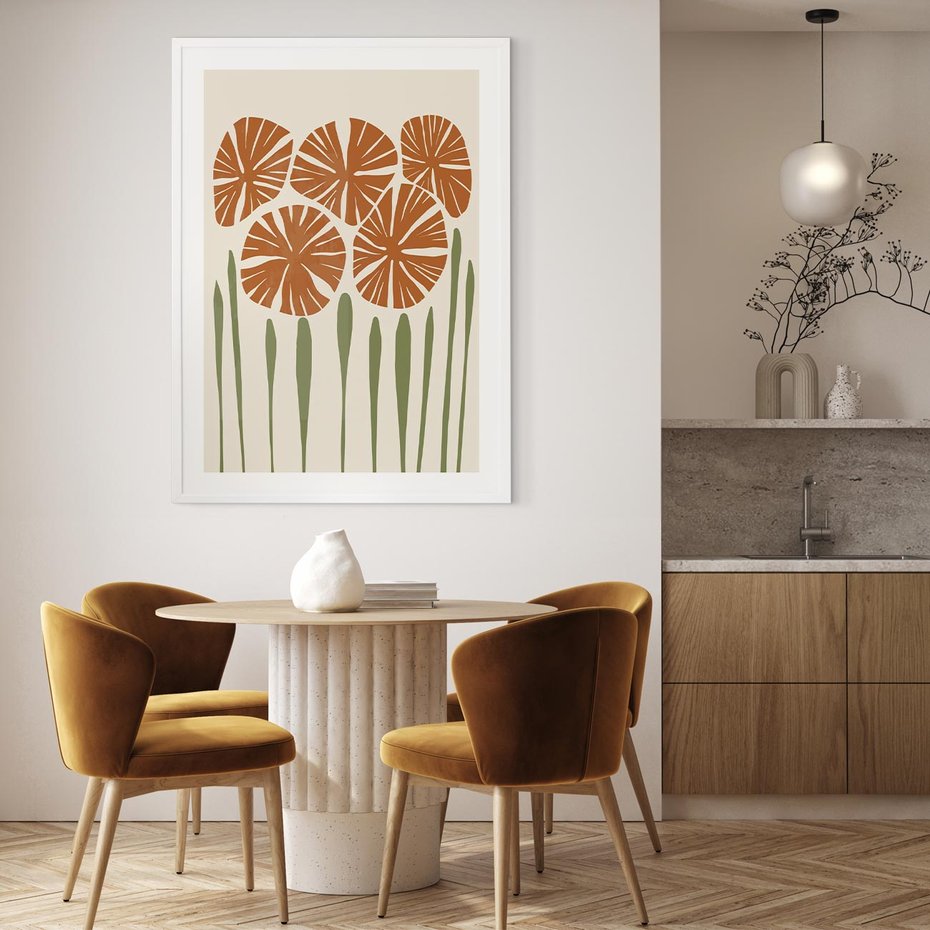 Plakat bez ramy 40x50 - Akwarelowe Echa Przyrody - kwiaty, nowoczesny plakat