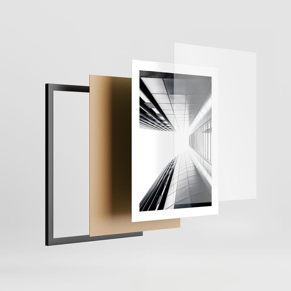 Plakat w ramie 30x40 - Architektura o Prostych Formach - architektura, proste formy - rama czarna