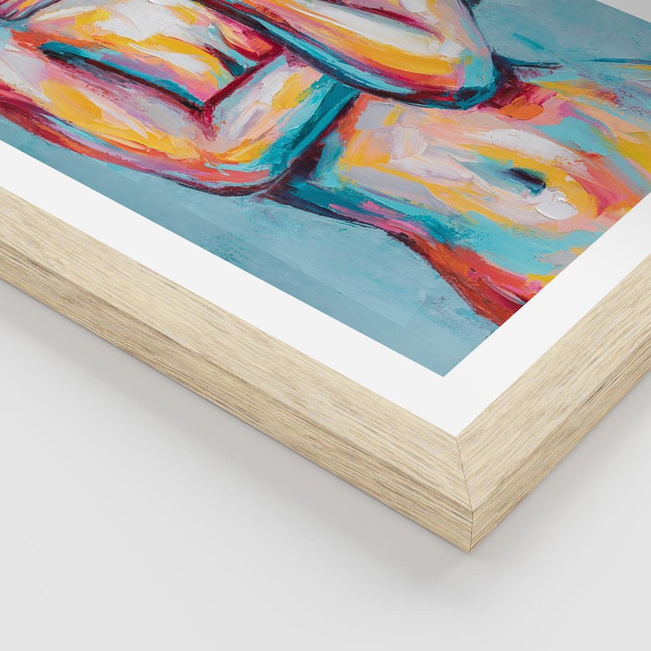 Plakat w ramie 40x50 - Nagie Natchnienie - obraz olejny, naga kobieta - rama drewno