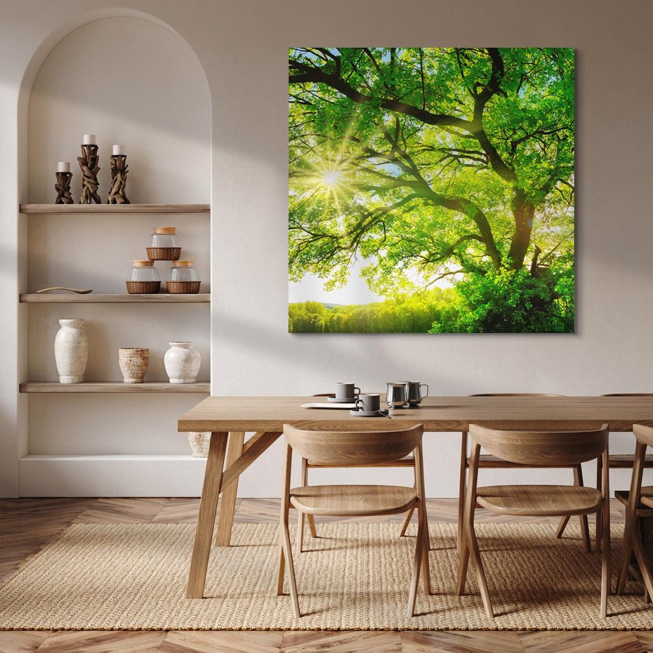 Obraz na płótnie 50x50 - Natura w pełnym rozkwicie - drzewo, niebo