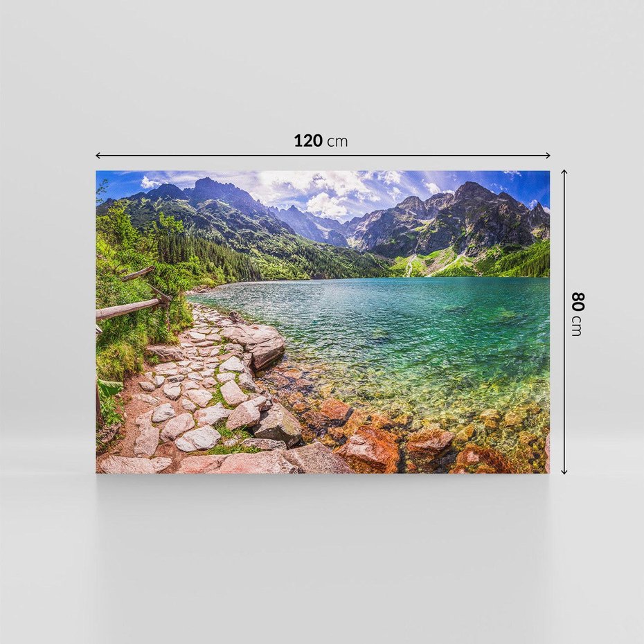 Obraz na płótnie 120x80 - Majestat gór - góry, jezioro