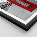 Plakat w ramie 30x40 - Londyńska budka w perspektywie - budka, Londyn - rama czarna