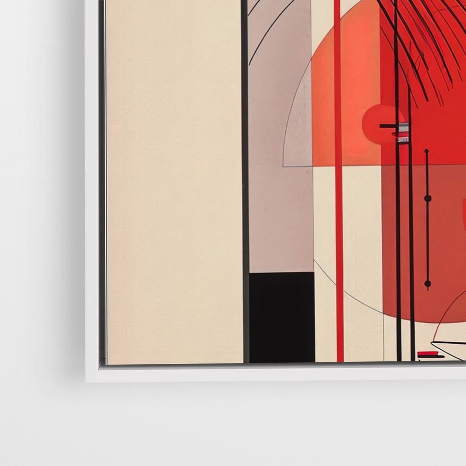 Obraz w ramie 50x50 - Rozbijające Granice Dźwięku - modernistyczny obraz, styl bauhaus - rama biała