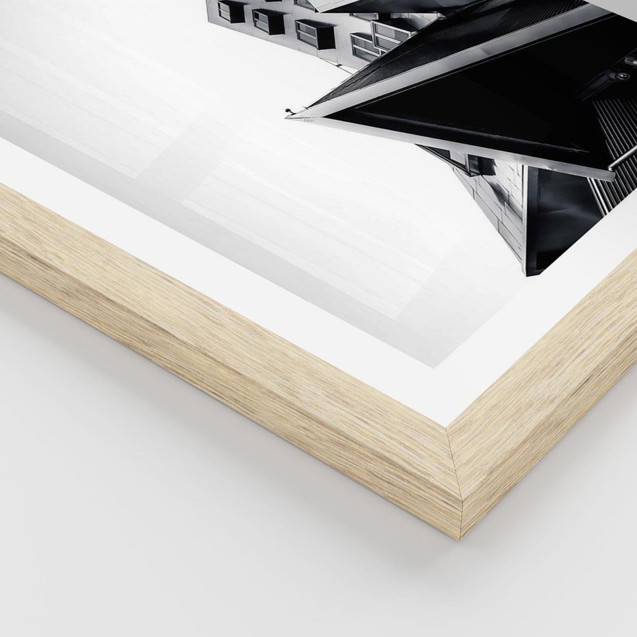 Plakat w ramie 30x40 - Czarno-Biały Świat - architeltura, surowość - rama drewno
