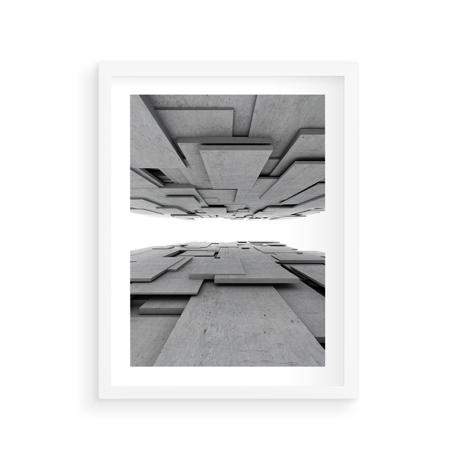 Plakat w ramie 30x40 - Architektura 3D - architektura, 3D - rama biała