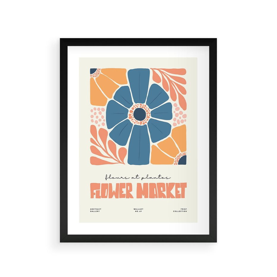 Plakat w ramie 30x40 - Rozbijające Widoki - kwiaty, nowoczesny plakat - rama czarna