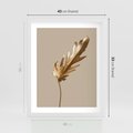 Plakat w ramie 40x50 - Piękno w Detalu - złoty, liść - rama biała