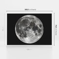 Obraz w ramie 100x70 - Księżycowa Aura - zdjęcie, ogromny księżyc na czarnym tle - rama biała