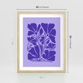 Plakat w ramie 40x50 - Migocące Boho Wibracje - kwiaty, energetyczne fioletowe tło - rama drewno