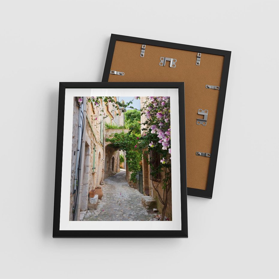 Plakat w ramie 40x50 - Ścieżka W Nieskończoność - uliczka, perspektywa - rama czarna