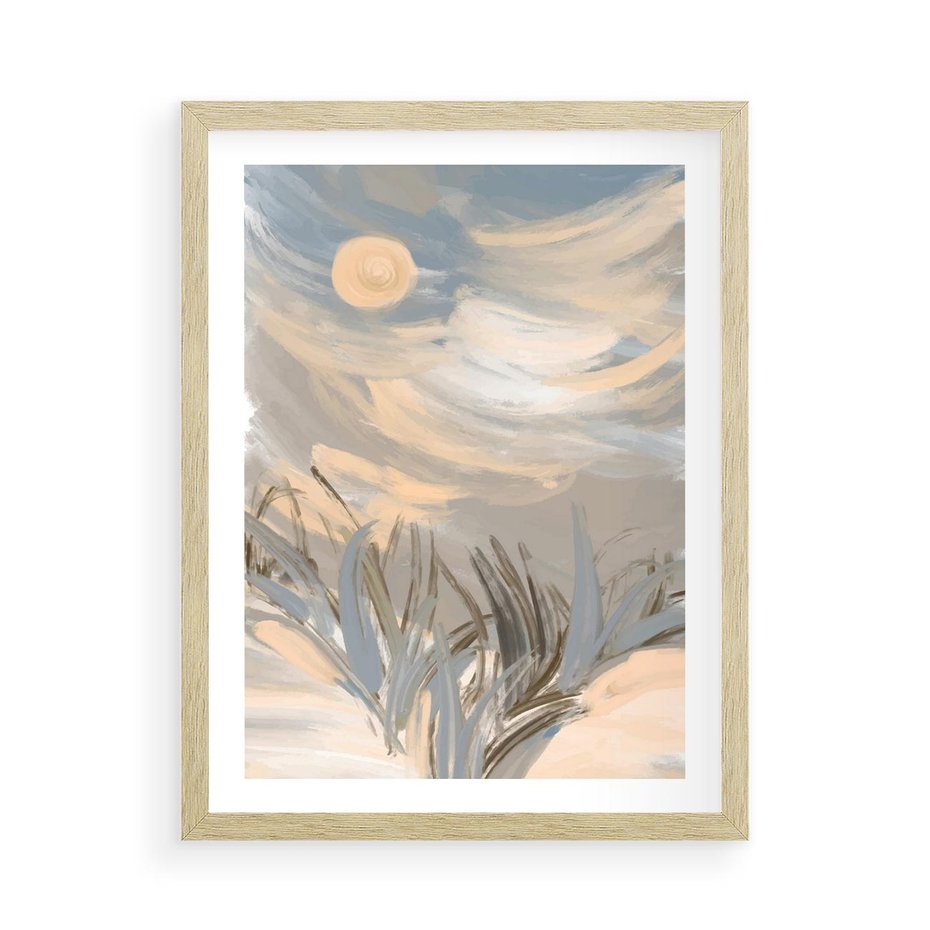 Plakat w ramie 50x70 - Światłości Taniec - akwarela, obraz - rama drewno