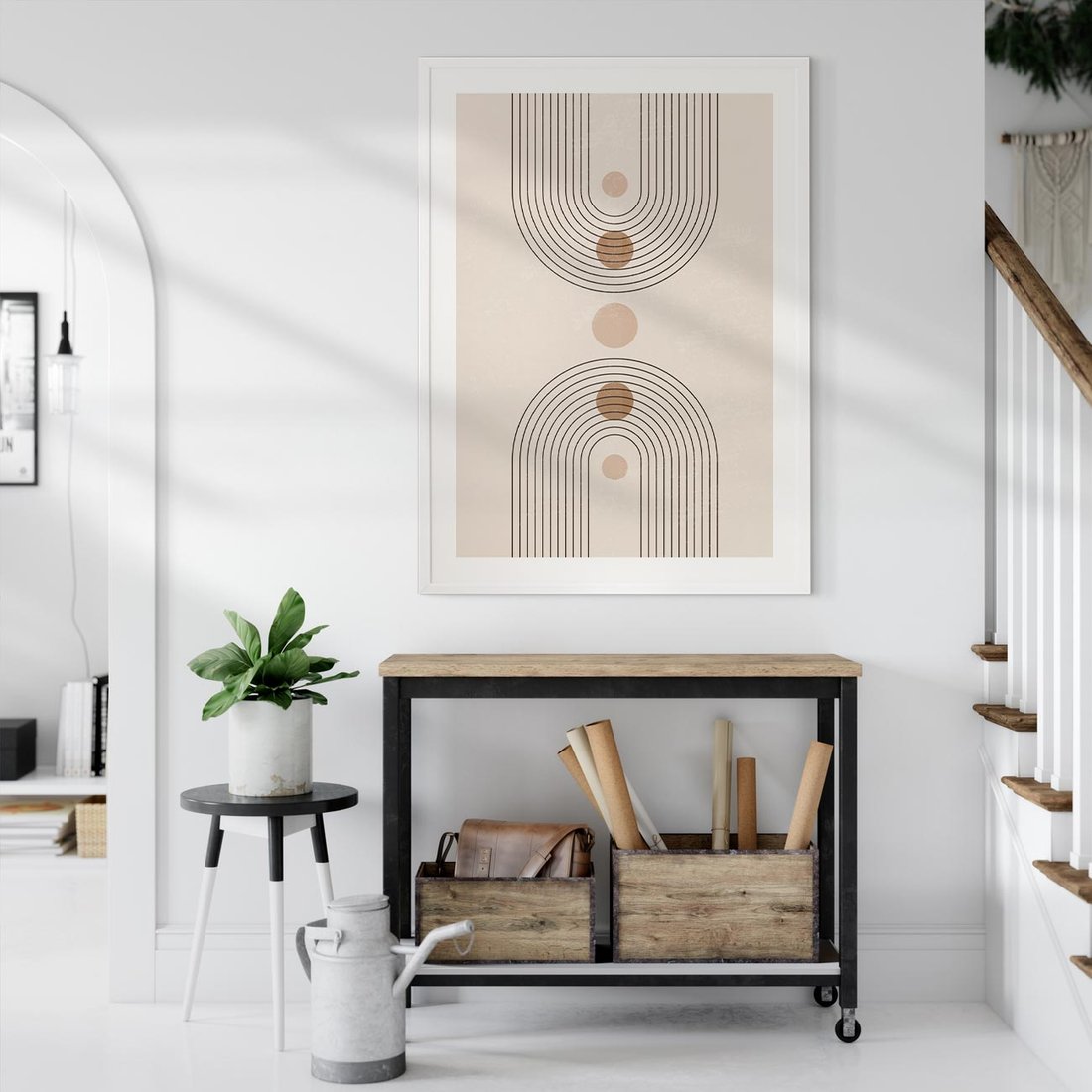 Plakat bez ramy 30x40 - Zgeometryzowane Wizje - boho plakat, minimalizm